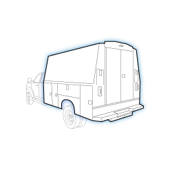enclosed service body work truck